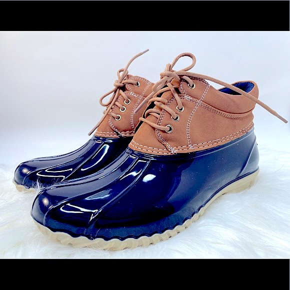 Tommy Hilfiger Women's Heat Rain Snow Boot (Navy & Tan) w/Tommy Stripes Back, 8 - Picture 5 of 17